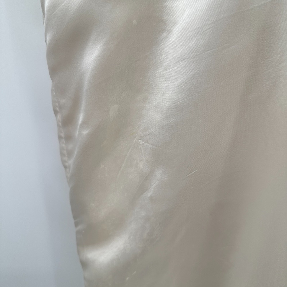 Vintage Lotus Kimono Robe Large 100% Pure Silk Embroidered Ornate Heirloom FLAW - Picture 8 of 16